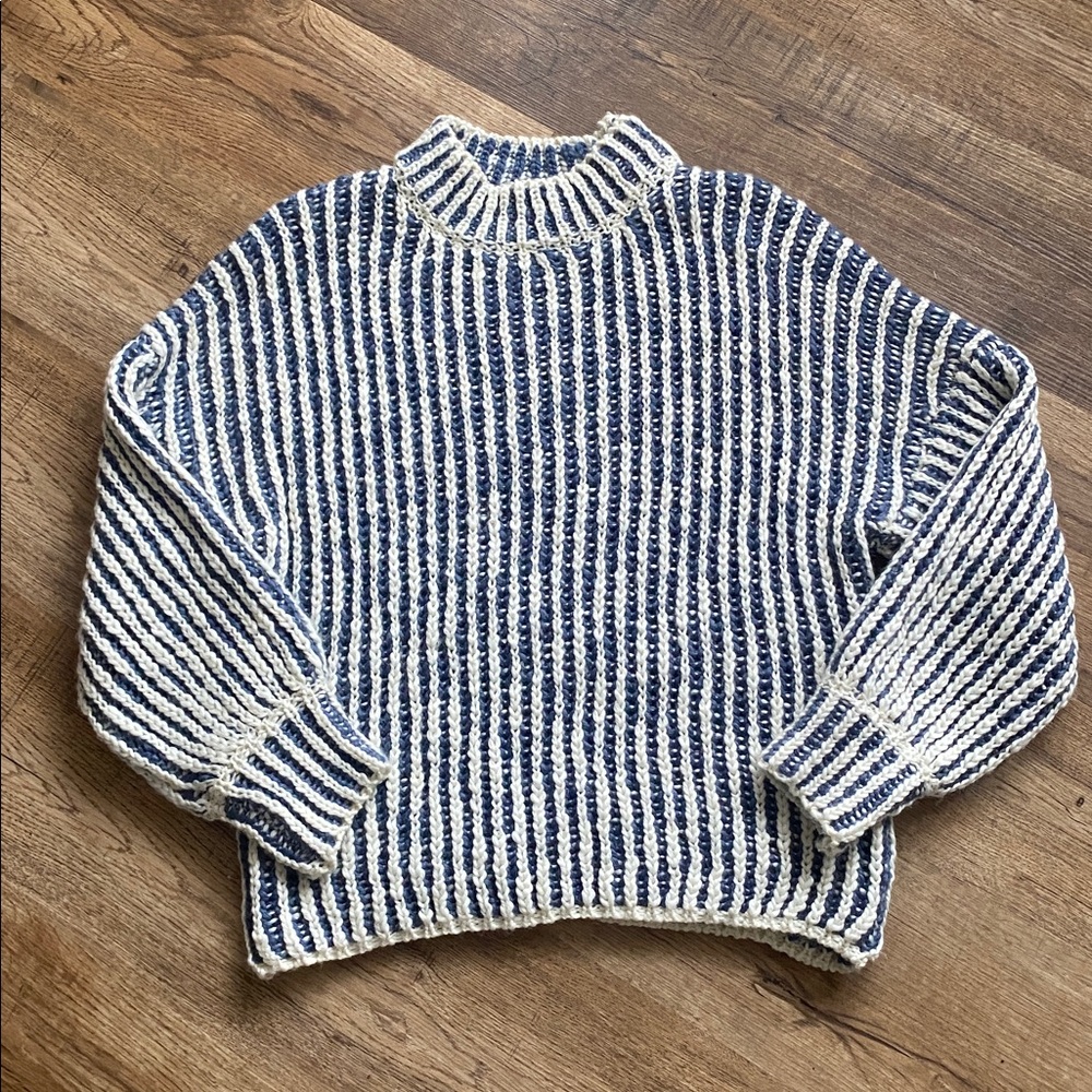 POL Two Tone Woven Mock Neck Sweater Womens Small - Picture 2 of 4